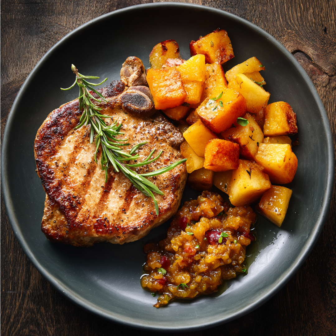 Grilled Pork chop w/ Pumpkin